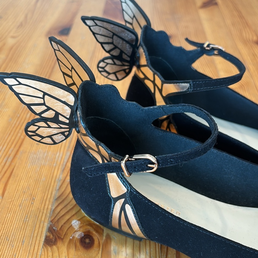 Sophia Webster black ballet butterfly wing flats - Picture 8 of 9